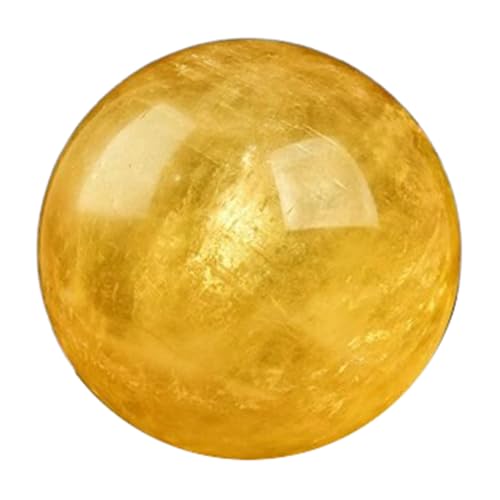 Quartz jaune citrine authentique boule décoration aura ésotérisme 6cm