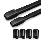 Rollina Gardinenstange ohne Bohren | 2x Vitragestange 40-60cm, Schwarz