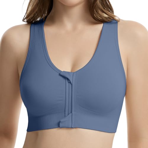 Lemef Zip Front Closure Sports Bras for Women Post Surgery