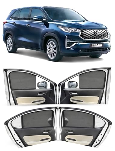 Image of Autofact Car Sunshades for Toyota Innova Hycross (2022 to 2025), UV Protection, Useful Car Accessories, Custom fit Sun Shades for Side Windows, Set of 6