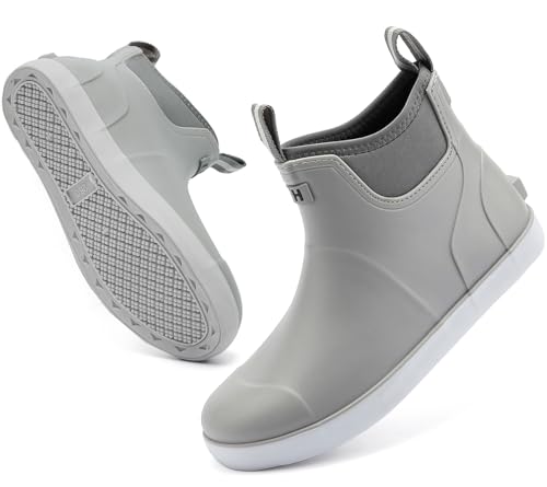 RIUETAR Botas masculinas com forro felpudo, botas de pesca de borracha no tornozelo para homens, bot