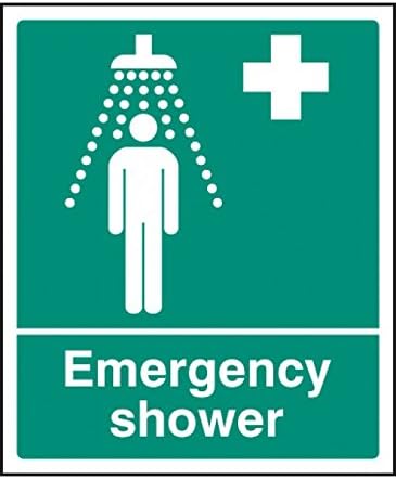 Caledonia Signs 26001H Emergency Shower Sign, Self Adhesive Vinyl, 300 mm x 250 mm