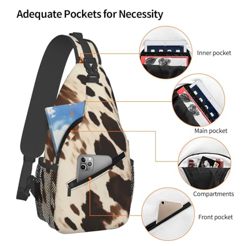 Bolso Cruzado para Hombre con Estampado de Vaca miniatura 4
