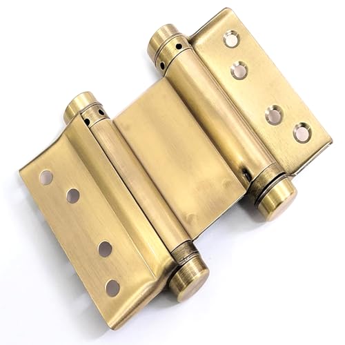 2 Pair of 5'' Stainless Steel Antique Bronze Brass Double Action Spring Door Hinge for Saloon Cafe Door Shop 4pack (4) by Auto-plaza - Used condition - Image 2