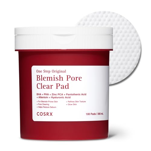 COSRX OneStep Original Blemish Pore Clear Pad, 100 Pads, Dual-Sided Facial Pad for Exfoliation, Pore Care & Hydration with BHA, PHA & Zinc PCA & 5 Hyaluronic Acids, Korean Skin Care