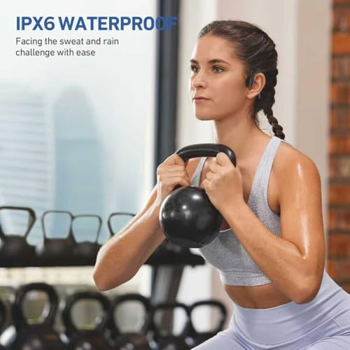 Image of Bone Conduction Headphones Bluetooth 5.4 Wireless Earphones Open Ear Headphones with Mic, Sports Earphones IPX6 Waterproof Headset, 12H Playtime for Cycling, Hiking, Running, Driving