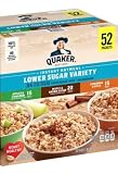 Quakers Instant Oatmeal Low Sugar Variety Pack, 52 Count