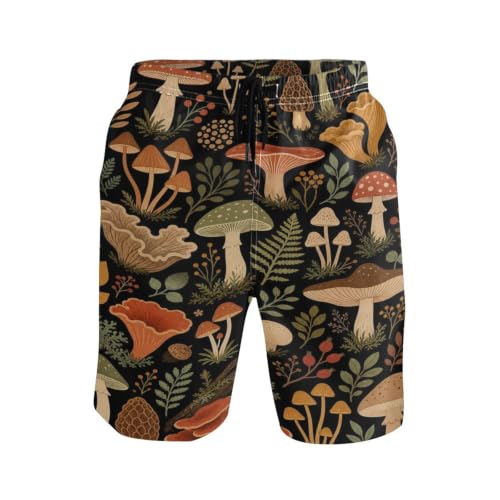J JOYSAY Mushroom Print Mens Swim Trunks Surf