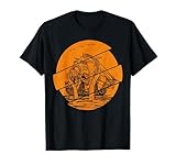 Vintage Kraken Pirate Ship Giant Octopus Ocean Sea Monster T-Shirt