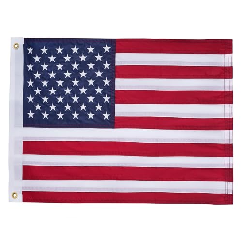 American flag with Pole,Flag poles Kit Embroidered USA Flag | 2x3 Ft | Includes 4 FT Heavy Duty Tangle Free Flagpole & Adjustable 180° Bracket for Indoor/Outdoor by MOPHOEXII - Used condition - Image 3