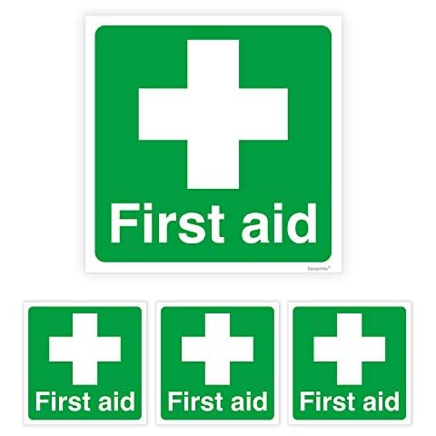 Pack of 4 Waterproof First Aid Stickers Cover