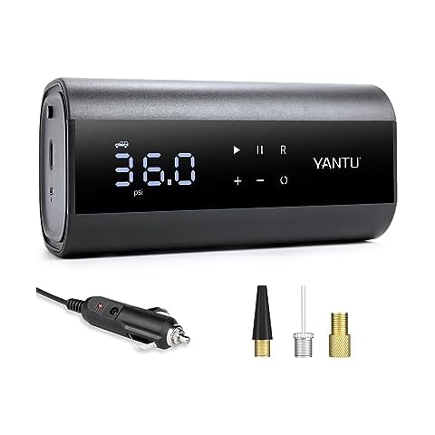 YANTU Portable Air Compressor Tire Inflator, Heavy Duty Dual Cylinder Electric Air Pump, 150Psi Digital Display Dc 12v Air Compressor for Car, Truck, SUV Tires and Other Inflatables Cover