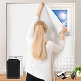 Saudoli 157' x 57' Blackout Curtains for Bedroom - 100% Blackout Window Shades with Hook and Loop Tape | Window Shades for Home Baby Nursery, Bedroom, Dorm Room, Office or Travel (White)