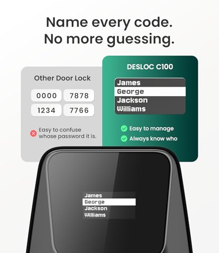 DESLOC C100 Keyless Entry Door Lock with Visual Display, Auto Lock - image 2