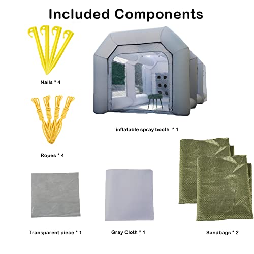 Xmaybang Inflatable Spray Booth 13X6.5X8Ft,Portable Auto Paint Booth With Filtration System,Suitable For Motorcycles, Outdoor Tents, Medical Aids, Auto Parts, Etc,Blower Not Included #TOP5