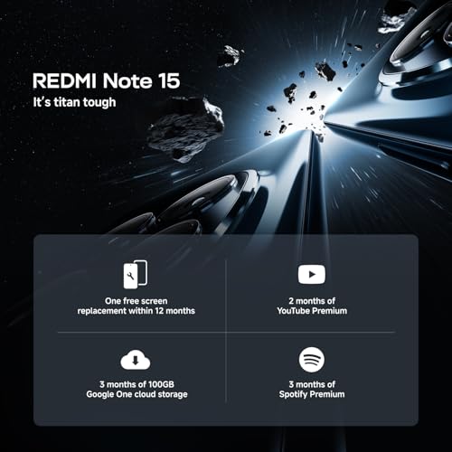 XIAOMI Redmi Note 15 Smartphone (8+256 GB) – 6000-mAh-Akku, wassergeschützt, 108-MP-Kamera, 6,77" FHD+ Display, Schwarz, 2 Jahre Garantie – Bild 4