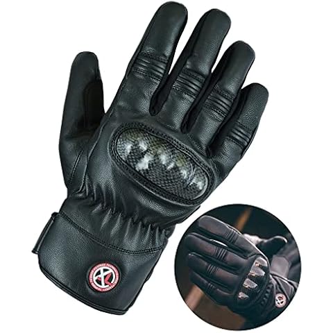 Texpeed Mens Winter Motorcycle Leather Gloves Cover