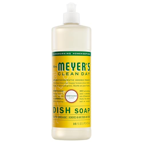 Image of MRS. MEYER'S CLEAN DAY Liquid Dish Soap, Honeysuckle Scent, 16 Fl Oz Bottle