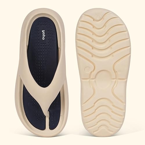 Image of YOHO Sponge Flip Flops for Men | Orthopedic Slippers & Mild Acupressure | Waterproof Monsoon Footwear | Dual Tone EVA Footbed