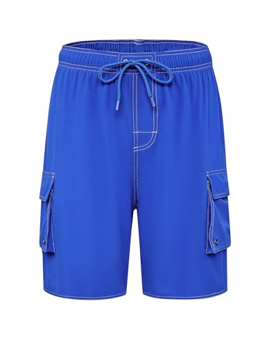 Mens Long Board Shorts Compression Liner 10 Inch Inseam Beachwear