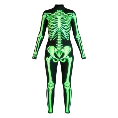 Boys Skeleton Halloween Costume Bone Outfit Bone Jumpsuit With Front Zip - image 2
