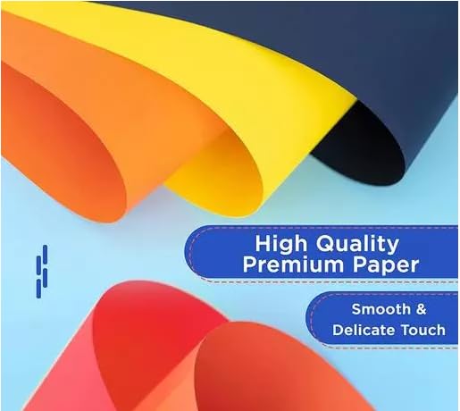 Image of A4 Color Paper Colour, 100 Sheets Pack for Art & Craft, Decoration Copy Printing Papers Sheet,Home, School, Office Stationery A4 Double Sided Colored Coloured Paper (Set of 1, Multicolor)