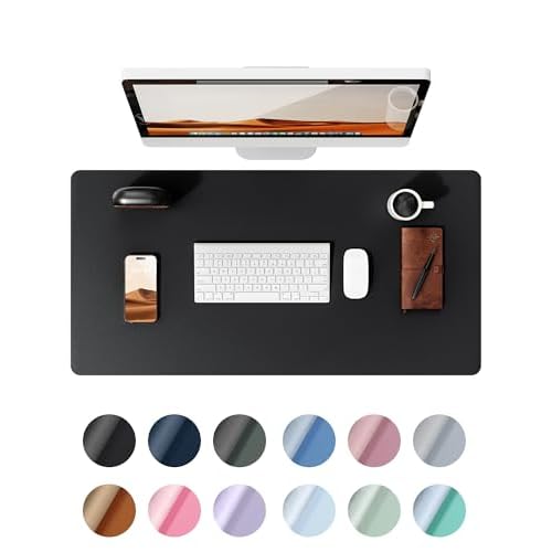 YSAGi Leather Desk Pad Protector, Office Desk Mat, Large Mouse Pad, Non-Slip PU Leather Desk Blotter, Laptop Desk Pad, Waterproof Desk Writing Pad for