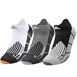 Lounwee Kompressions Laufsocken für Herren Damen: Sport Kurze Socken Anti Blase Sportsocken for Läufer Wandern Fahrrad Trekking 3 Paar