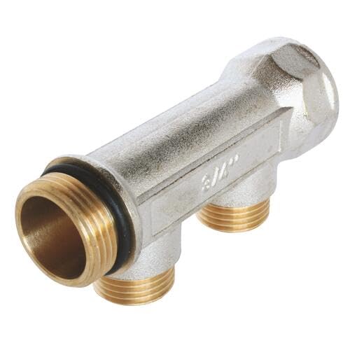 Image secondaire de Collecteur Sanitaire en Laiton Nickelé avec Dérivations Plates - AYOR