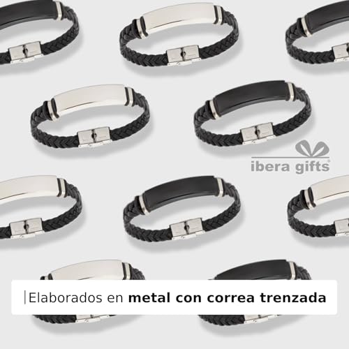 Variante de ibera gifts pulseras personalizadas Acero inoxidable Negro-Plateada