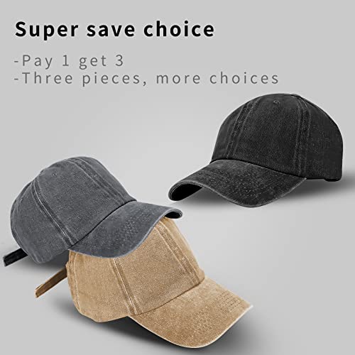 Image of Baseball Cap Unisex Vintage Washed Distressed Cap,Retro Adjustable Dad Hats,Baseball Hat for Men Women