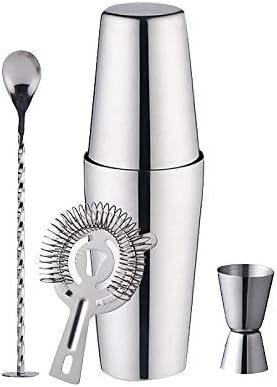 Set de Coctelera Boston 5 Piezas Acero Inoxidable Plata