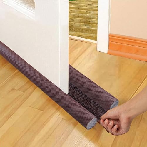 PVC Door Bottom Seal Guard 39 Inch Brown Door Draft Stopper Soundproof Noise Reduction Energy Saving Strip Dust Insect Blocker Durable Door Seal for Home Office Use (3)-image-17