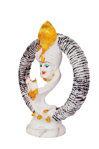 Image of Polyresin Cute Lord Krishna Idol Home Decorative Showpiece Statue Beautiful Krishna Idol for Housewarming (22 CM)