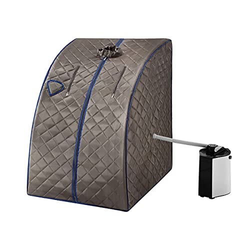Portable Steam Sauna Tent Therapeutic Home Indoor Full Body Skin Spa Kit with Steam Pot, Portable Chair & Remote Control