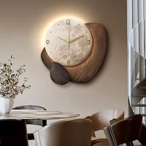 Pendules murales créatives en grès véritable avec finitions de luxe