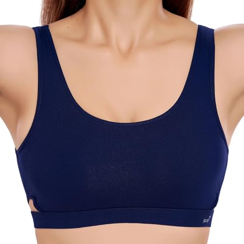 Image of juliet Women's Non Padded Non Wired Cotton Sports Bra JS 90-4 Navy Blue 2XL