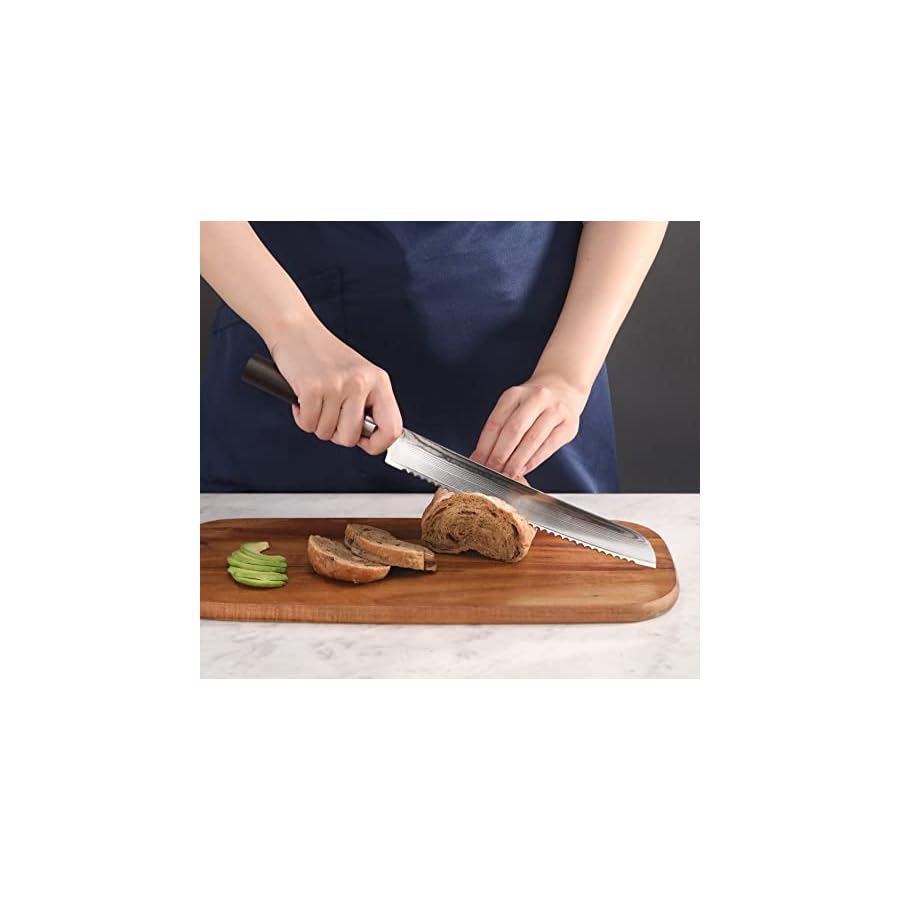 Cangshan-HAKU-Series-501042-X-7-Damascus-Steel-Forged-9-inch-Bread-Knife-with-Sheath Cangshan HAKU Series 9-Inch Bread Knife with Sheath, Forged X-7 Damascus Steel, 501042