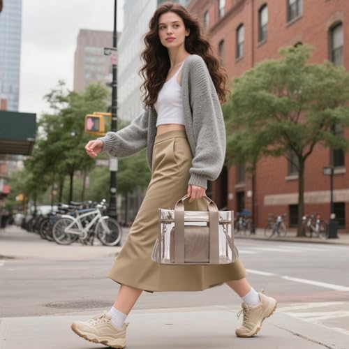 Bolso Tote transparente para mujer con correa ajustable miniatura 2
