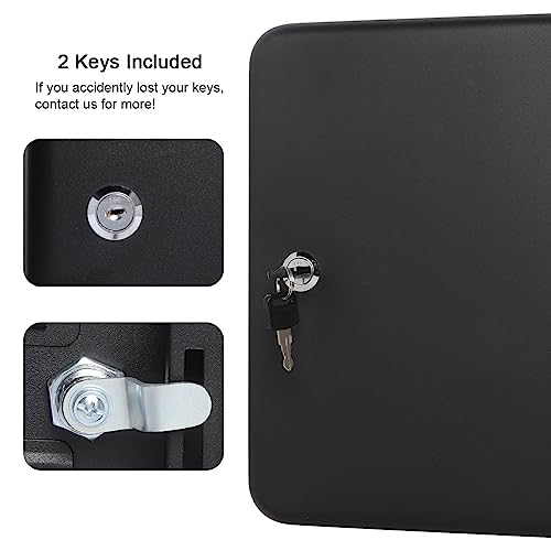 Image of Decaller Large Key Cabinet Wall Mount With 48 Hooks, Key Organizer, 11 4 /5 inch x 9 1 /5 inch x 3 inch