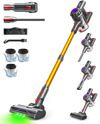 SVHT Cordless Vacuum Cleaner, 450W 40KPA 45Mins Vacuum Cleaners for Home, Lightweight Stick Vacuum with Advanced Green Light Tech, Rechargeable Battery Vacuum for Carpet,Pet Hair,Hardwood Floor