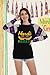 TMSD Women Mardi Gras Raglan Top Long Sleeve Crew Neck Sweatshirt Mardi Gras & Mask M