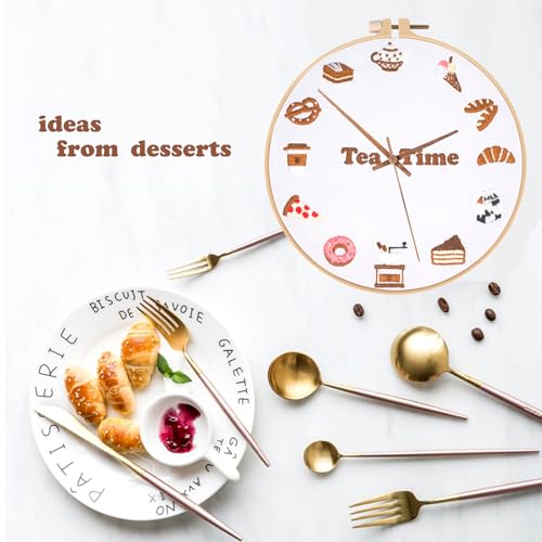 Image of Topapfo Advanced Embroidery Kit with Beginner Tutorials, Clock Funny Embroidery Patterns with Hoops Thread Needles Threaders