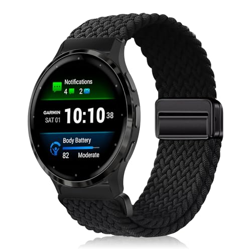 [YealRed] �o���h 18mm For Garmin Venu 4 41mm/Venu 3S/ 2S/Vivomove 3S/Vivoactive 4S �����p�X�g���b�v �e���i�C������ �ւ��x���g �ґg�X�g���b�v ���C�o�b�N�� �����x���g �}�O�l�b