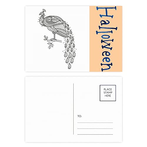 Cartes Halloween oiseaux et paon pour sublimer vos invitations de fête