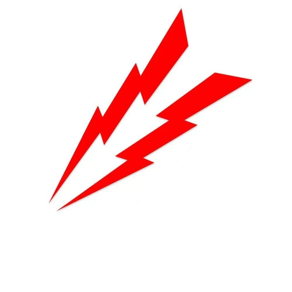 Auto Accessory 1Pair Lightning Motorcycle Stickers Reflective Self-Adhesive Waterproof Car Decal(Red)