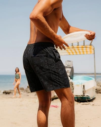 Image of SURF CUZ Mens Swim Trunks with Compression Liner Swim Shorts 7 inch Swimming Trunks Stretch 7 Inch Swim Suits Quick Dry