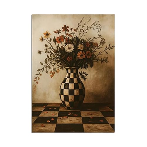 Art mural maximaliste affiche florale d'humeur sombre déco salon 30x40cm