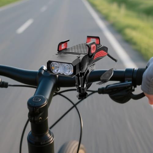 Soporte para teléfono para bicicleta antichoque con linterna LED USB 2