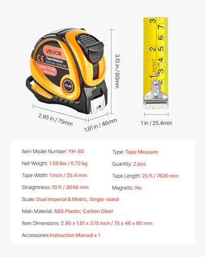 Medidor cinta métrica de 25 ft, pack 2 unidades miniatura 7